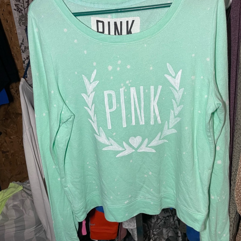 Mint Green PINK Long Sleeve Shirt